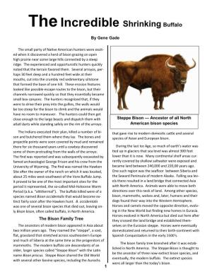 The Incredible Shrinking Buffalo by Gene Gade