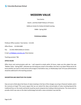 Modern Value
