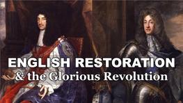 Restoration and Glorious Revolution