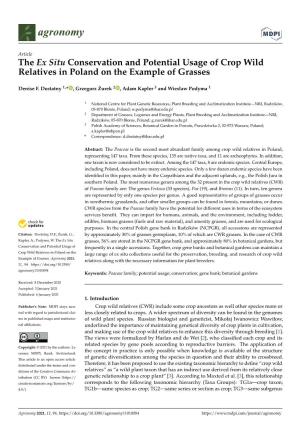 The Ex Situ Conservation and Potential Usage of Crop Wild Relatives in Poland on the Example of Grasses