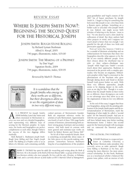 WHERE IS JOSEPH SMITH NOW?: Bolder Scale to Articulate Who Joseph Smith Jr