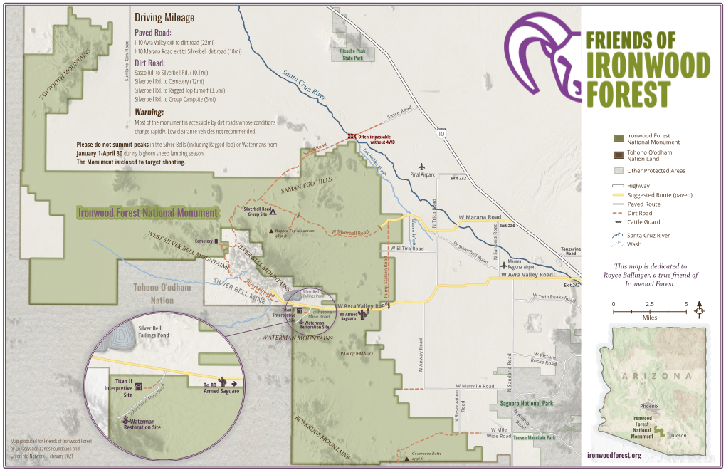 Map of the Ironwood Forest National Monument