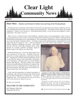 Clear Light Community News