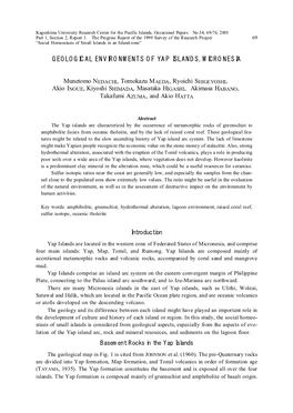 Geological Environments of Yap Islands, Micronesia