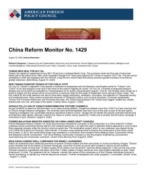 China Reform Monitor No. 1429 | American Foreign Policy Council