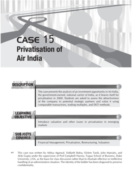 CASE 15 Privatisation of Air India