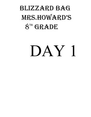 BLIZZARD BAG Mrs.Howard's 8Th Grade