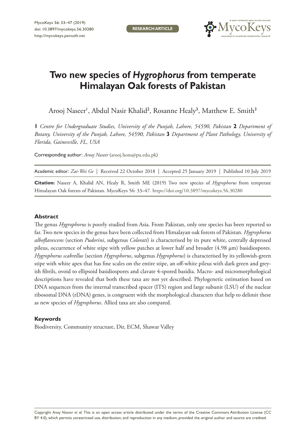 Two New Species of Hygrophorus from Temperate