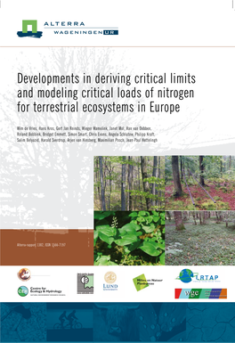 Developments in Deriving Critical Limits and Modeling Critical Loads of Nitrogen for Terrestrial Ecosystems in Europe