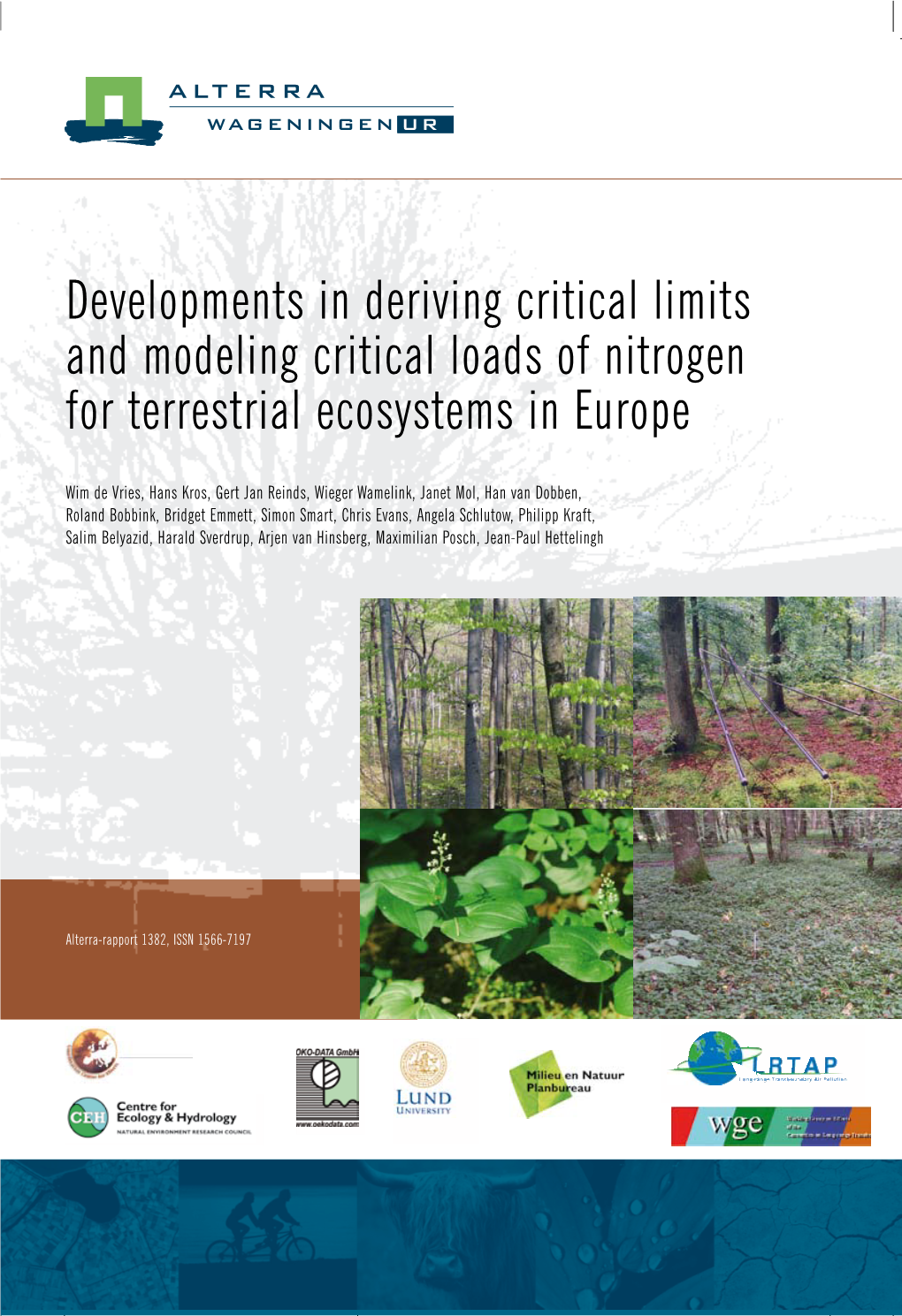 Developments in Deriving Critical Limits and Modeling Critical Loads of Nitrogen for Terrestrial Ecosystems in Europe