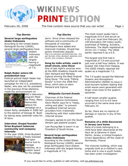 February 26, 2008 the Free-Content News Source That You Can Write! Page 1