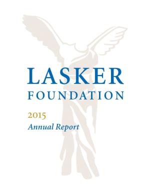 Lasker Foundation 2015 Report:Layout 1 2/17/2016 5:58 PM Page 1
