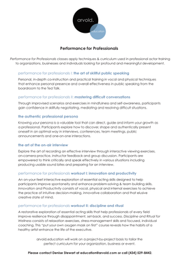 Performance for Professionals