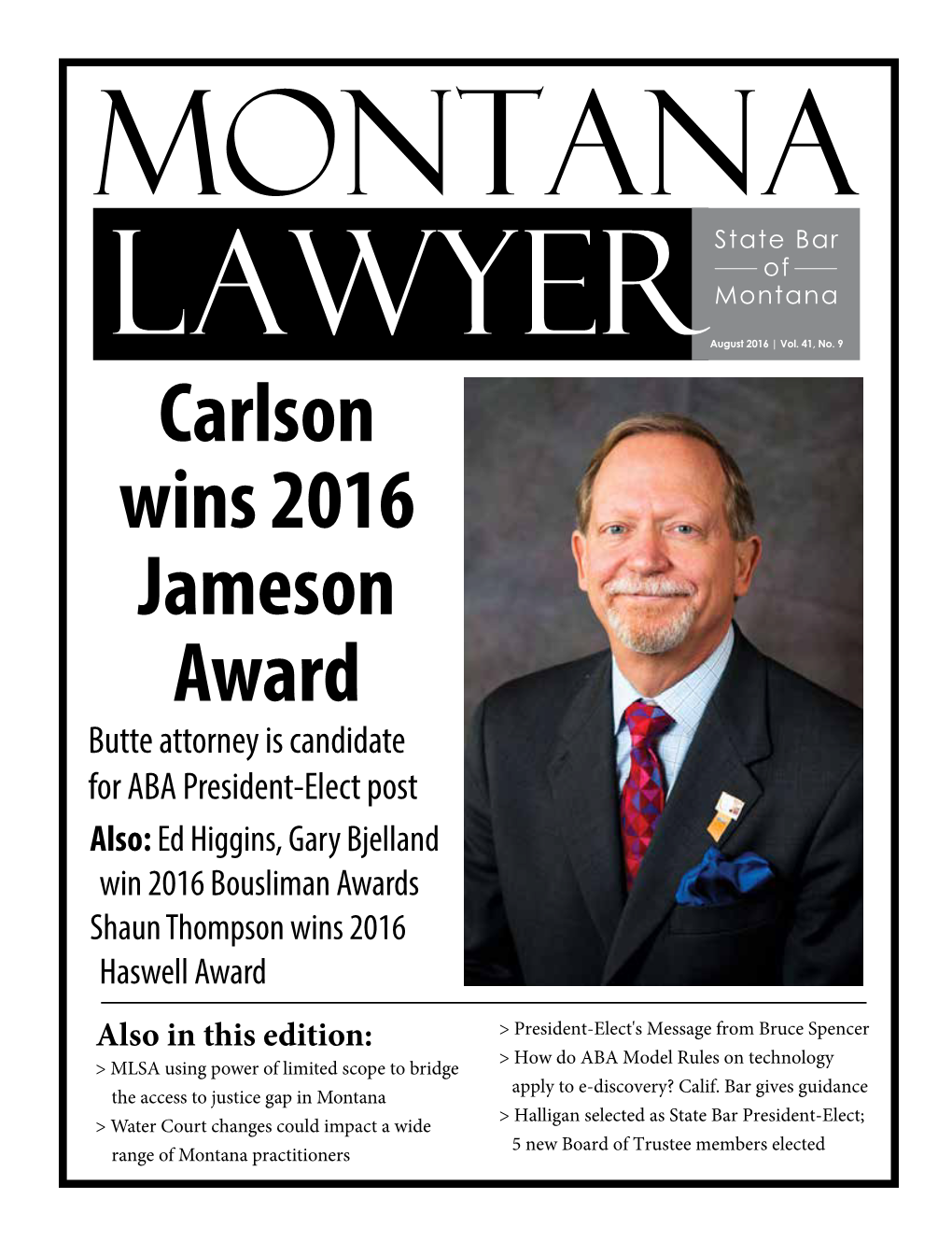 Carlson Wins 2016 Jameson Award