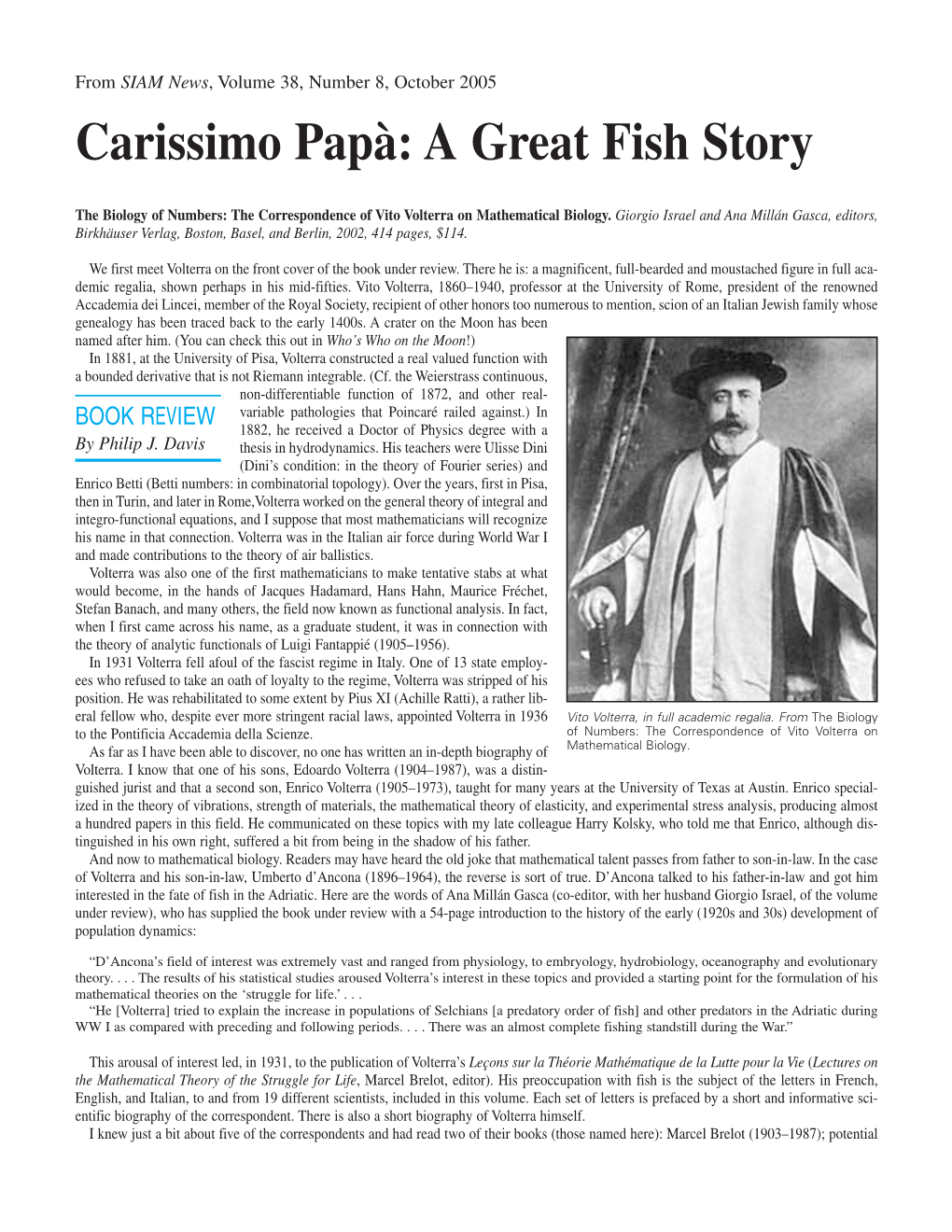 Carissimo Papà: a Great Fish Story