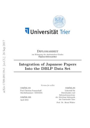 Integration of Japanese Papers Into the DBLP Data Set