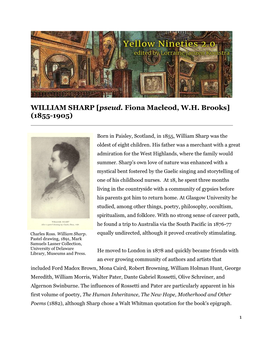 WILLIAM SHARP [Pseud. Fiona Macleod, W.H. Brooks] (1855-1905)