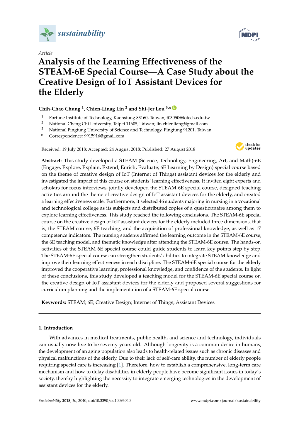 Analysis of the Learning Effectiveness of the STEAM6E Special Course—A