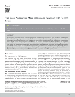 The Golgi Apparatus: Morphology and Function with Recent Facts