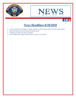 News Headlines 8/28/2018