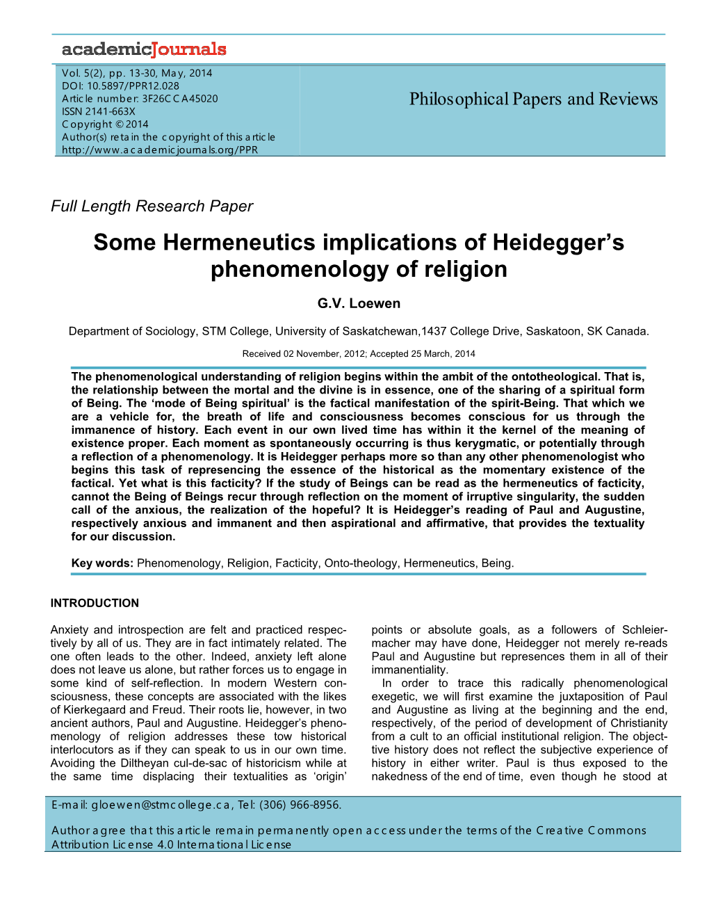 Some Hermeneutics Implications of Heidegger's Phenomenology Of