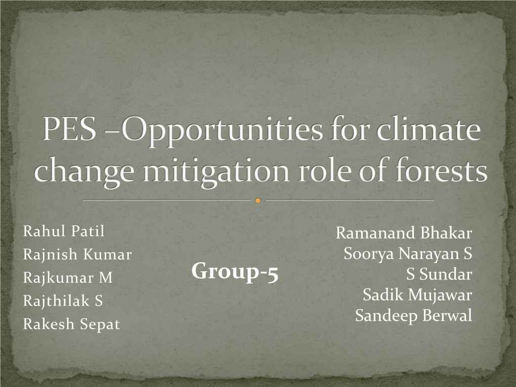 PES and Its Role in Indian Forestry