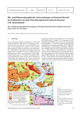Und Lithostratigraphische Untersuchungen an Limnisch-Fluviati- Len Sedimenten Aus Dem Eem-Interglazial Im Unteren Peenetal (NE-Deutschland)