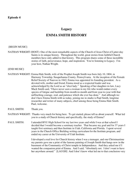 Legacy EMMA SMITH HISTORY