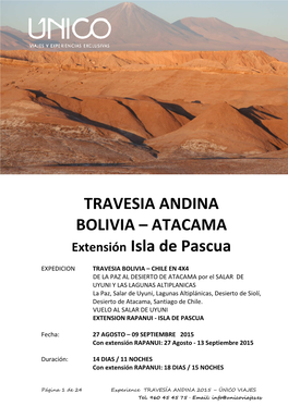 Exp Transandina Bolivia-Atacama