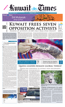 Kuwait FREES Seven Opposition Activists