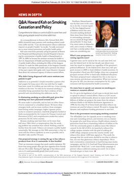 Howard Koh on Smoking Cessation and Policy
