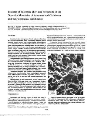 Textures of Paleozoic Chert and Novaculite in the Ouachita Mountains of Arkansas and Oklahoma and Their Geological Significance