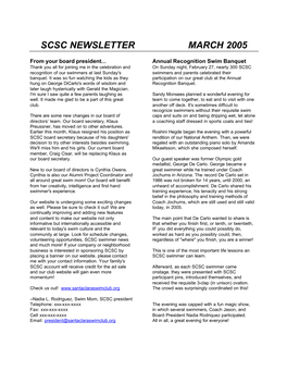 Scsc Newsletter March 2005