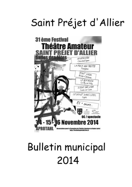 Saint Préjet D'allier Bulletin Municipal 2014