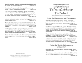 To Praise God Through the Psalms 2