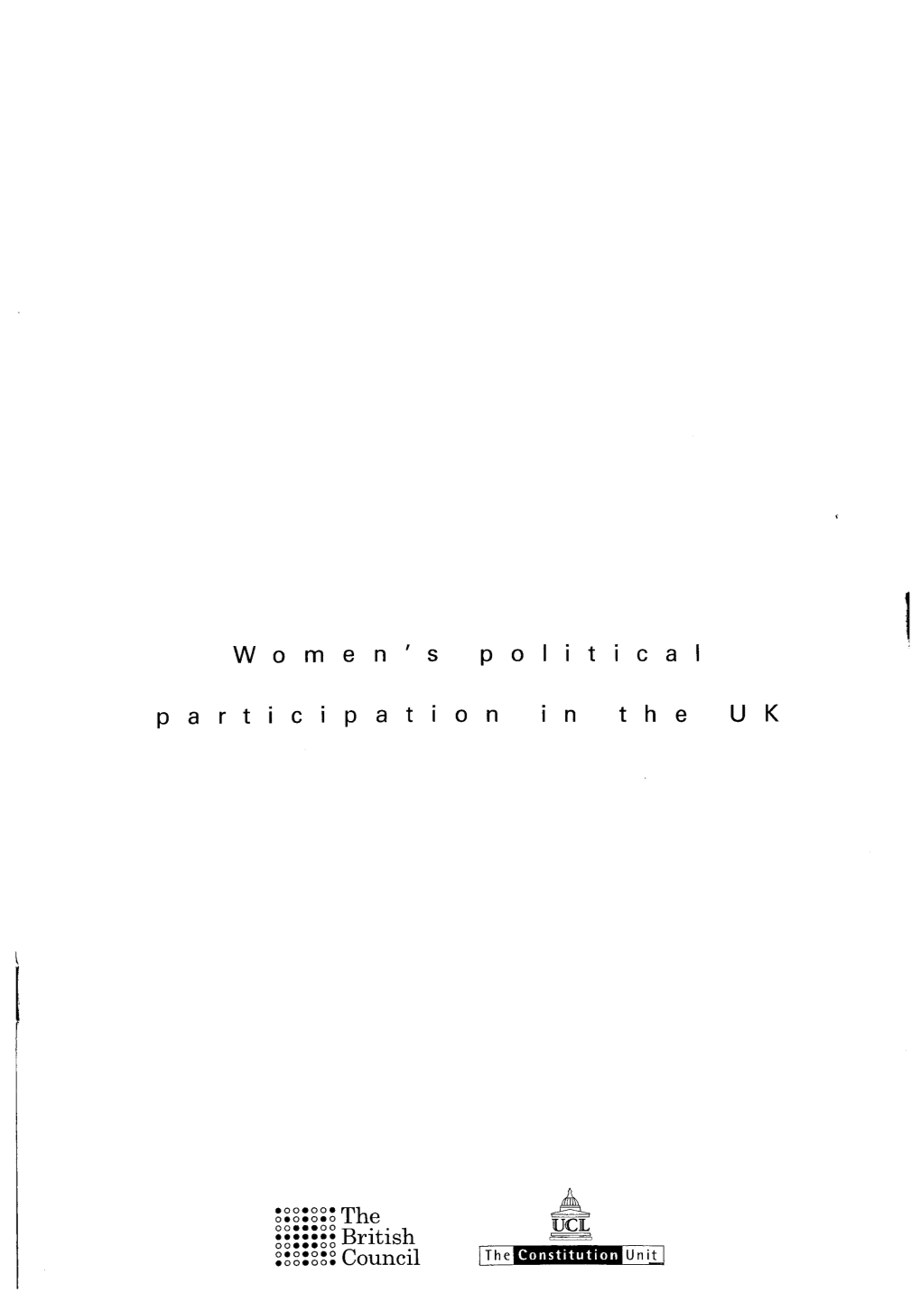 Women's Political Participation in the UK