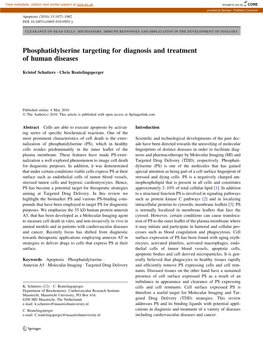 Phosphatidylserine Targeting for Diagnosis and Treatment of Human Diseases