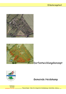 Dorfentwicklungskonzep Gemeinde Heidekamp Rfentwicklungskonzept Meinde Heidekamp