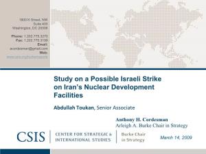 Outline of Study on an Israeli Strike on Iran's Nuclear Facilities