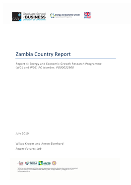 Zambia Country Report