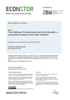 The Challenge of Measuring Poverty and Inequality: a Comparative Analysis of the Main Indicators