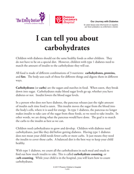 I Can Tell You About Carbohydrates