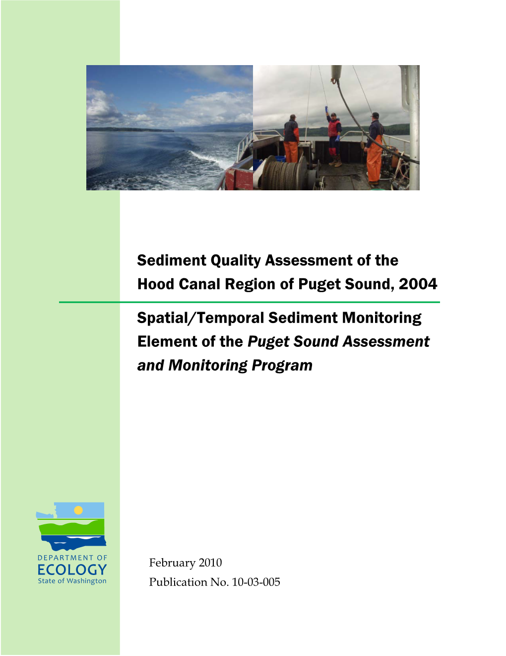 Sediment Quality Assessment of the Hood Canal Region of Puget Sound, 2004