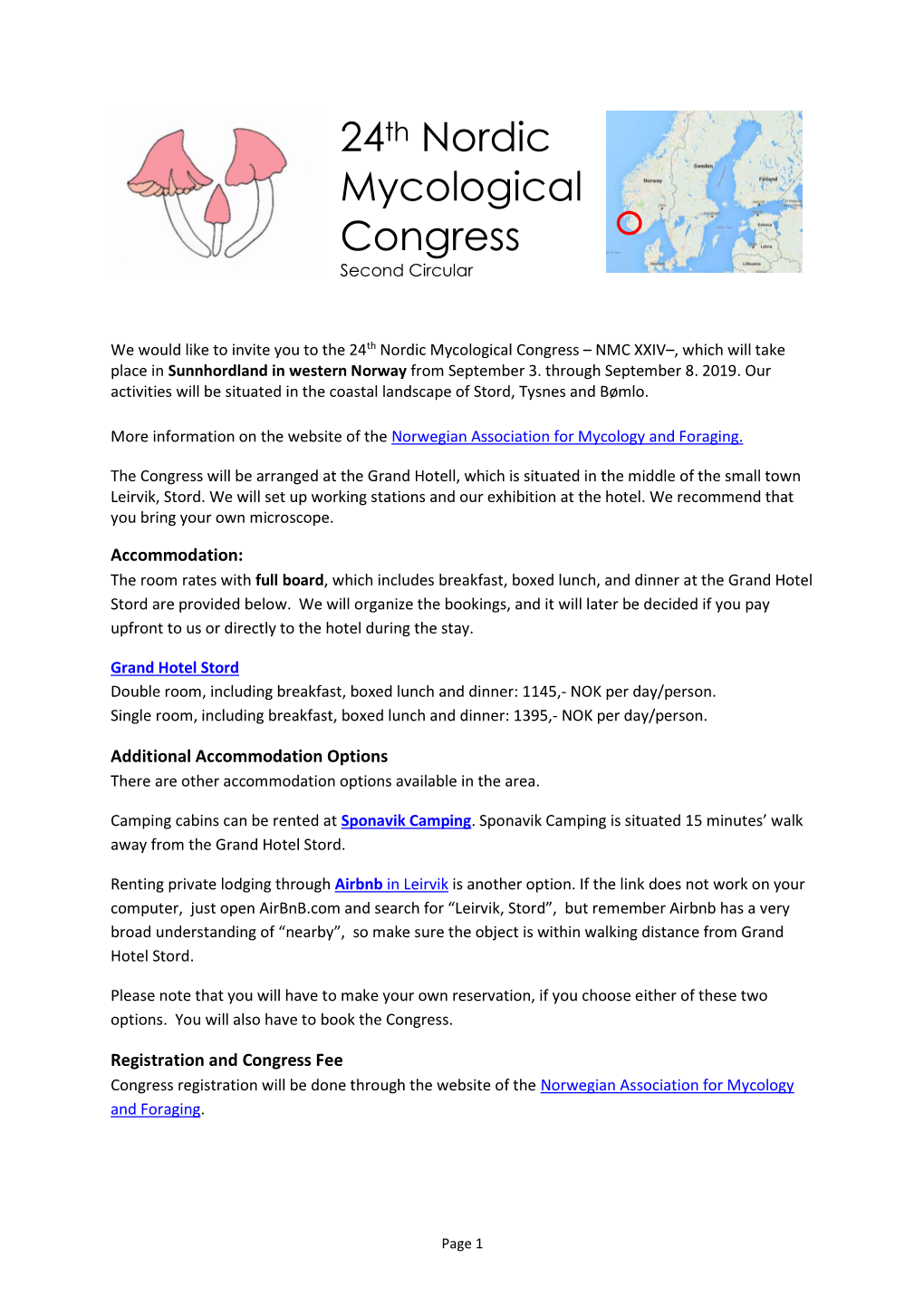 24Th Nordic Mycological Congress Second Circular