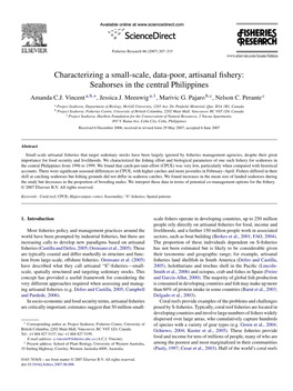 Characterizing a Small-Scale, Data-Poor, Artisanal Fishery