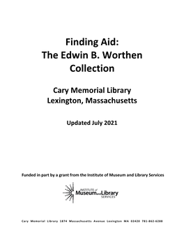 Finding Aid: the Edwin B