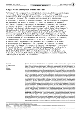 Fungal Planet Description Sheets: 785– 867