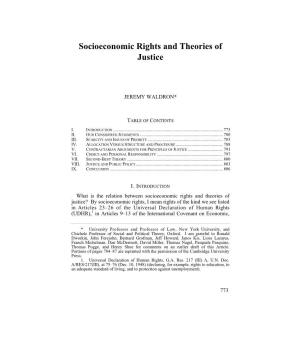 Socioeconomic Rights and Theories of Justice