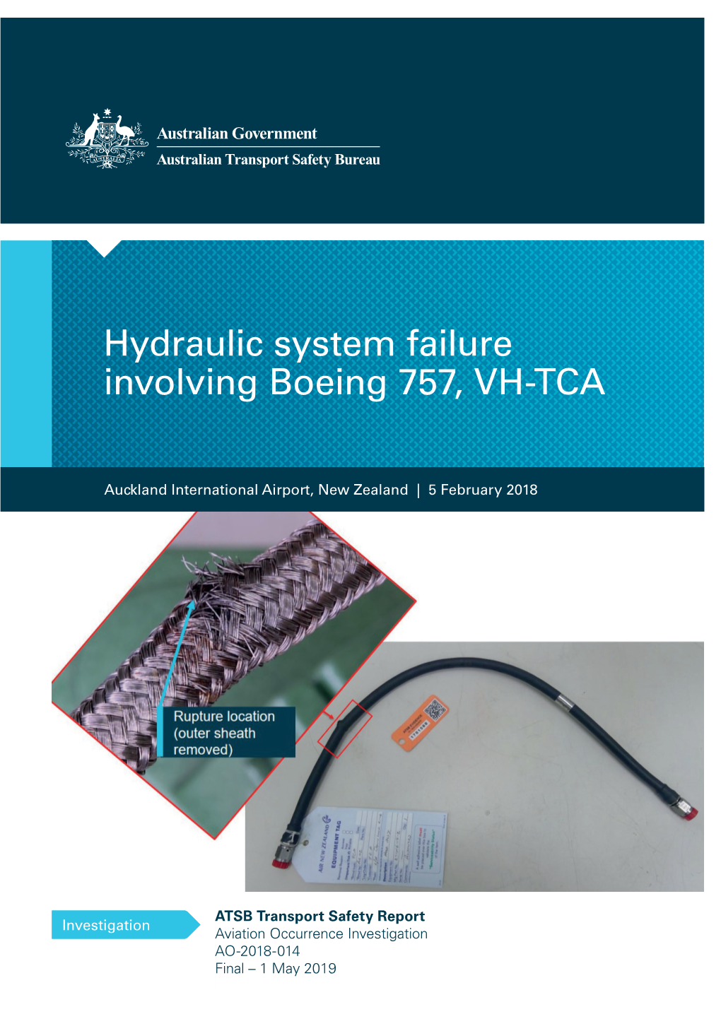 Hydraulic System Failure Involving Boeing 757, VH-TCA, Auckland