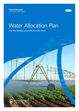 Mallee Prescribed Wells Area Water Allocation Plan